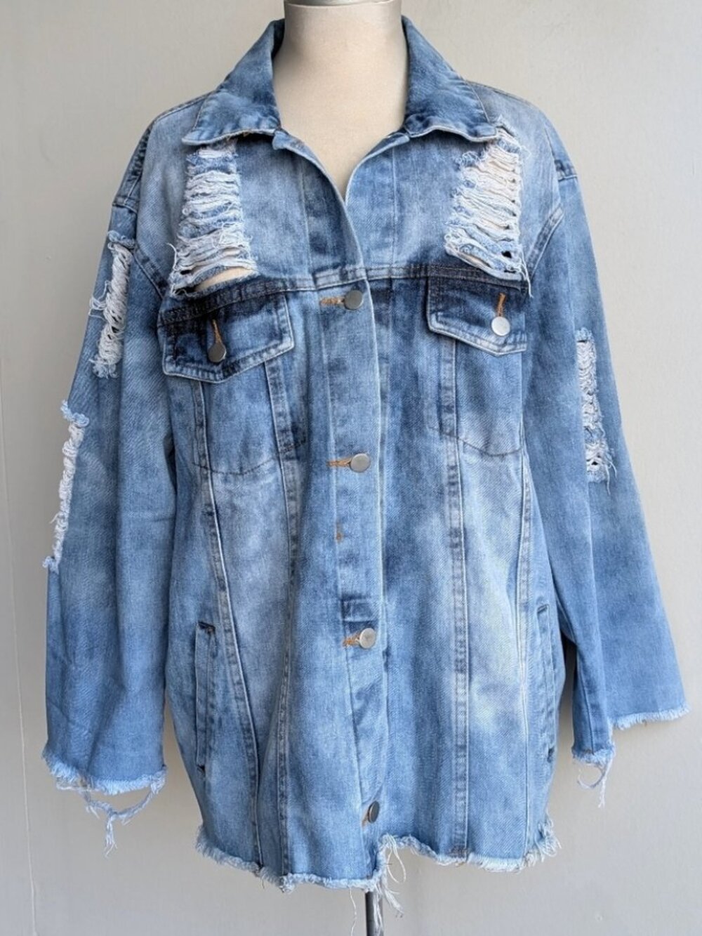 Thirty 6 Point 5 Distressed Oversized Grunge Denim Jacket